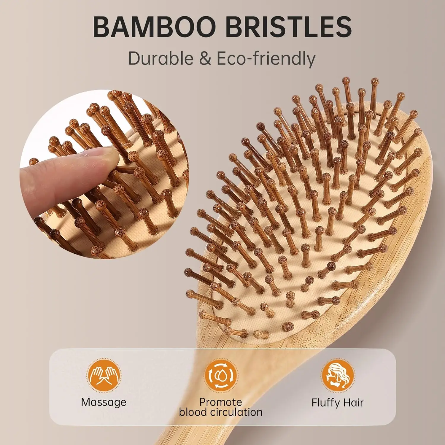 Natural Bamboo Paddle Air Cush - Bamboo Hair Brush recension och pris