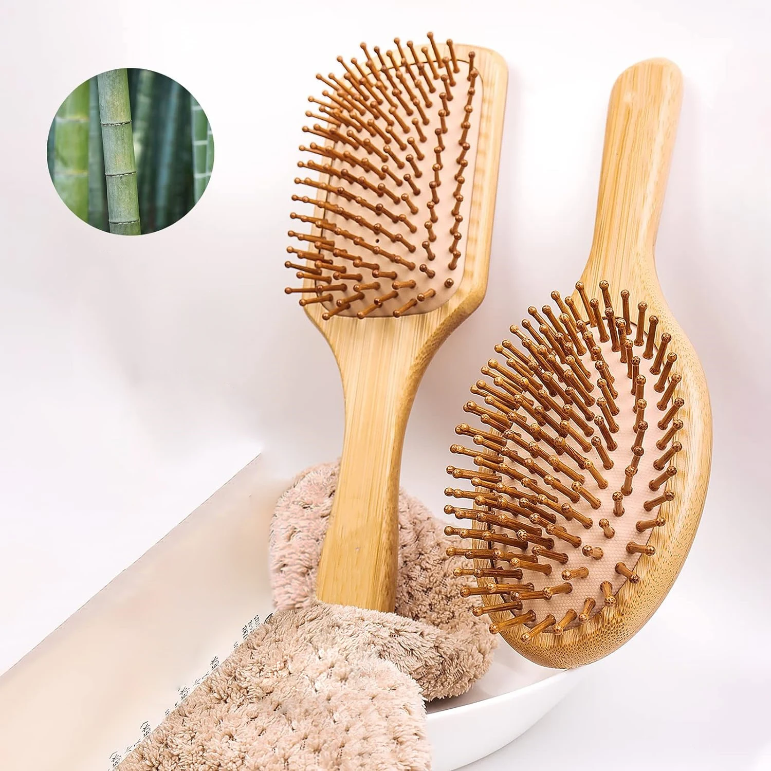 Natural Bamboo Paddle Air Cush - Bamboo Hair Brush recension och pris