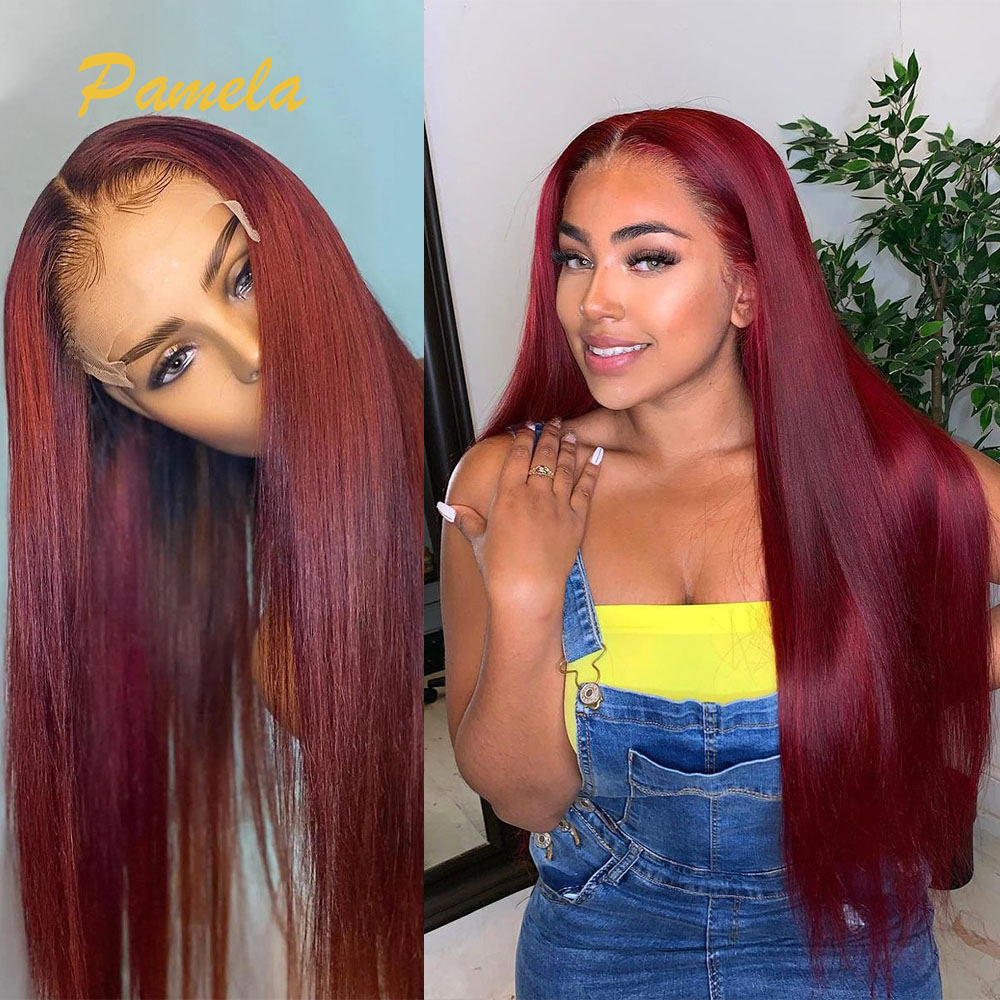 Super Double Drawn Burgundy Co - Lace Front Wig recension och pris