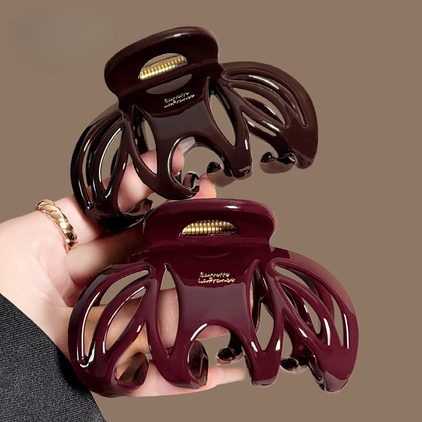 Vvintage Red Black Color Pumpk - Hair Clip Claw Large recension och pris