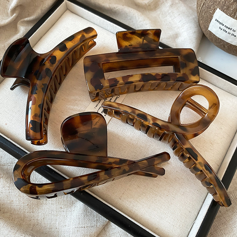 1/2/4 Pcs Leopard-print Large  - Hair Clip Claw Large recension och pris