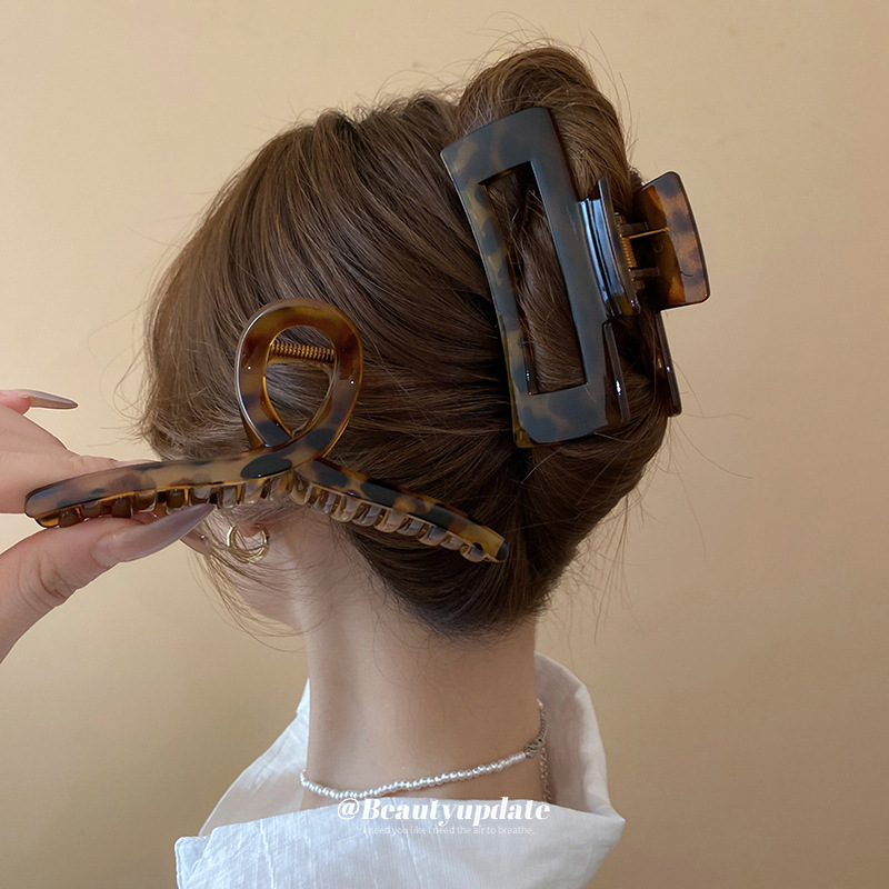 1/2/4 Pcs Leopard-print Large  - Hair Clip Claw Large recension och pris