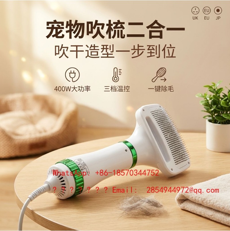 2 IN 1 Pet Hair Dryer & Groomi - Bamboo Hair Brush recension och pris
