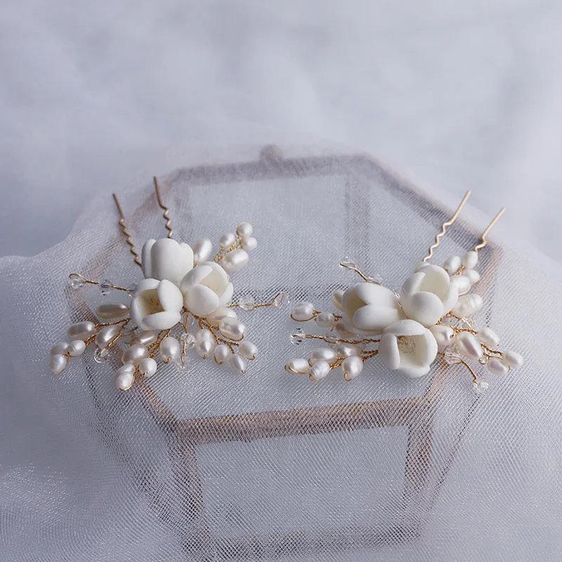 Natural pearl ceramic flowers  - Hair Care Zinc recension och pris