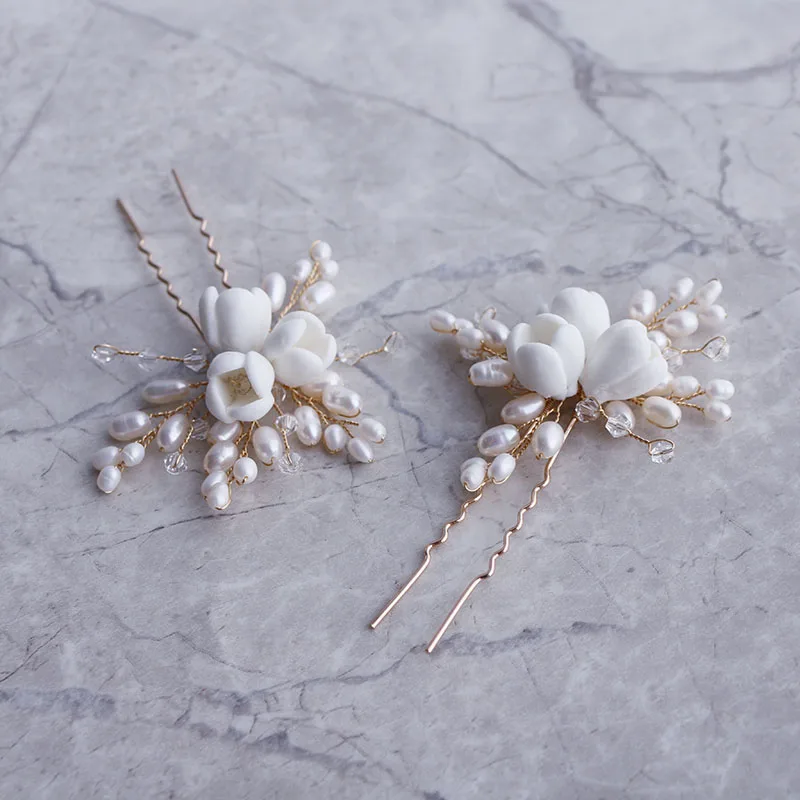Natural pearl ceramic flowers  - Hair Care Zinc recension och pris