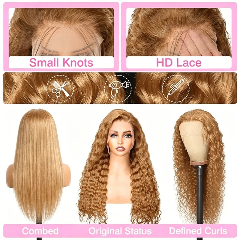 34 38Inch Honey Blonde Wig Hum - Lace Front Wig recension och pris