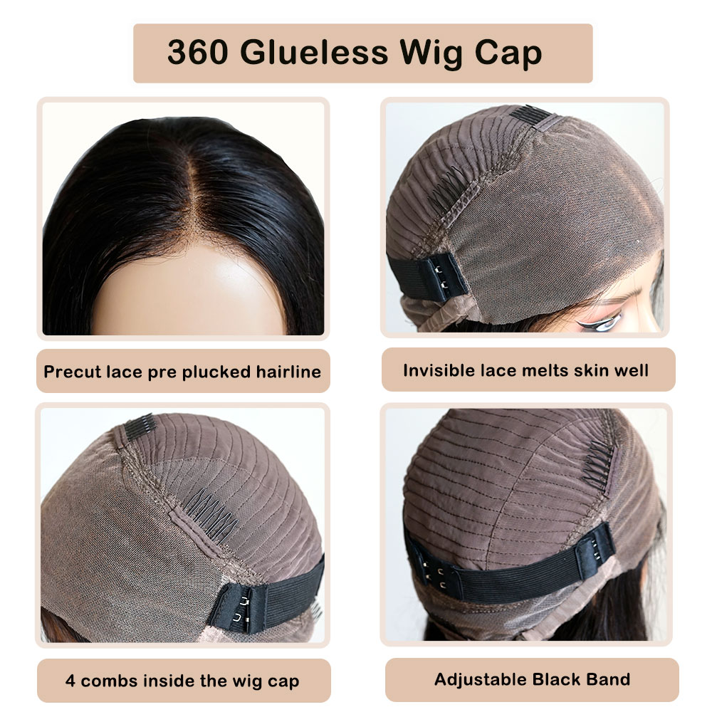 Brazilian Pre Cut Bone Straigh - Lace Front Wig recension och pris